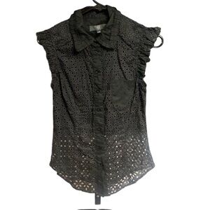 Mcq Alexander McQueen eyelet black top